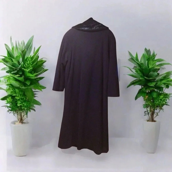 Women’s Lambswool Long Jacket Pea coat Blue Faux Fur Collar Double Breasted S 40 - Picture 2 of 6